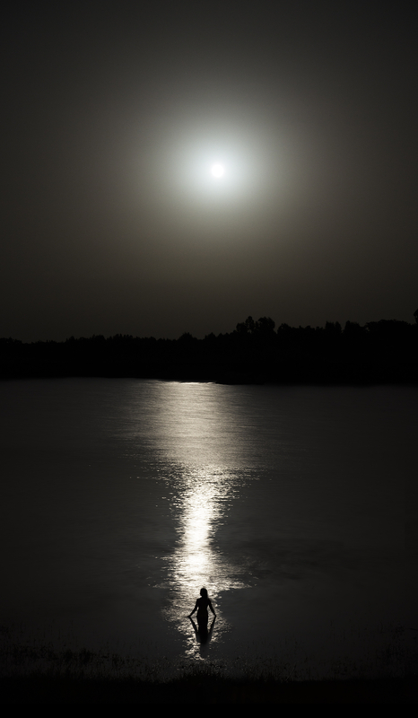 Lady under full moon Lady under full moon