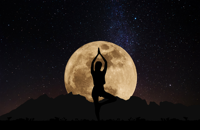 Lady Yoga and Full Moon Lady Yoga and Full Moon